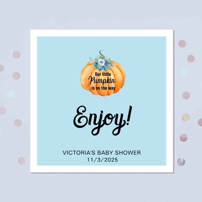 Lilla Pumpkin är på väg som Baby Shower Pappersservett (Skapare uppladdad)