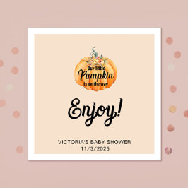 Lilla Pumpkin är på väg som Baby Shower Pappersservett