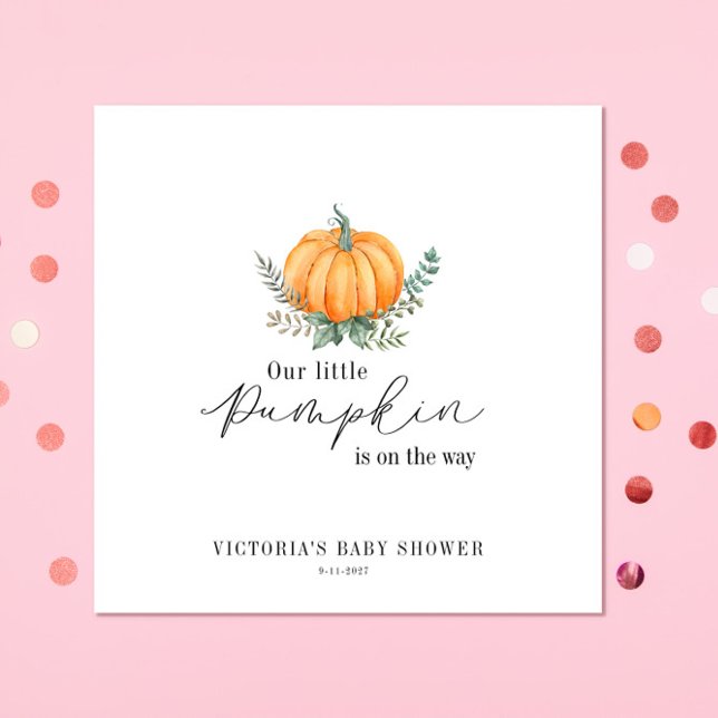 Lilla Pumpkin är på väg som Baby Shower Pappersservett (Skapare uppladdad)