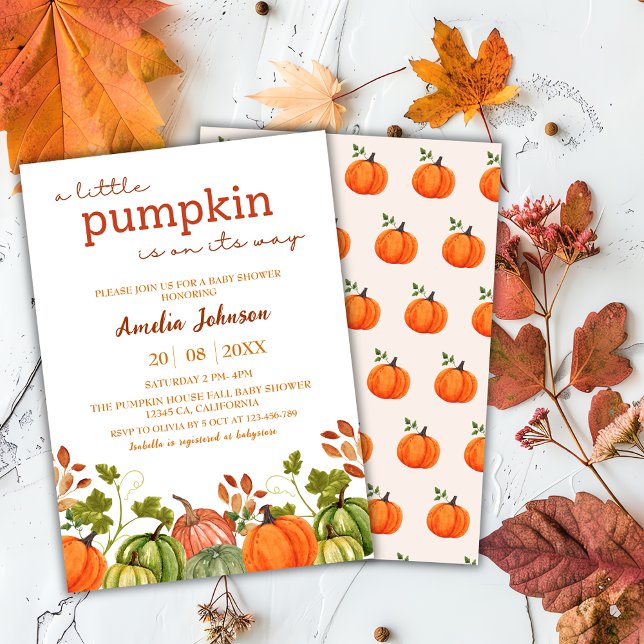 Lilla Pumpkin är på väg som Fall Baby Shower Inbjudningar (Skapare uppladdad)