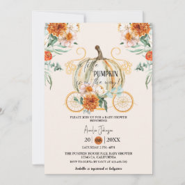 Lilla Pumpkin är på väg som Fall Baby Shower Inbjudningar