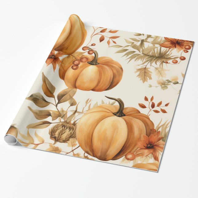Lilla Pumpkin är på vägen till höstens babydusch Presentpapper (Utrullad)