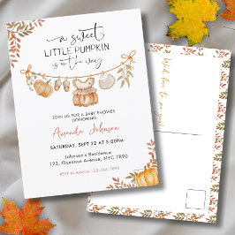 Lilla Pumpkin är på Way Fall Baby Shower Vykort