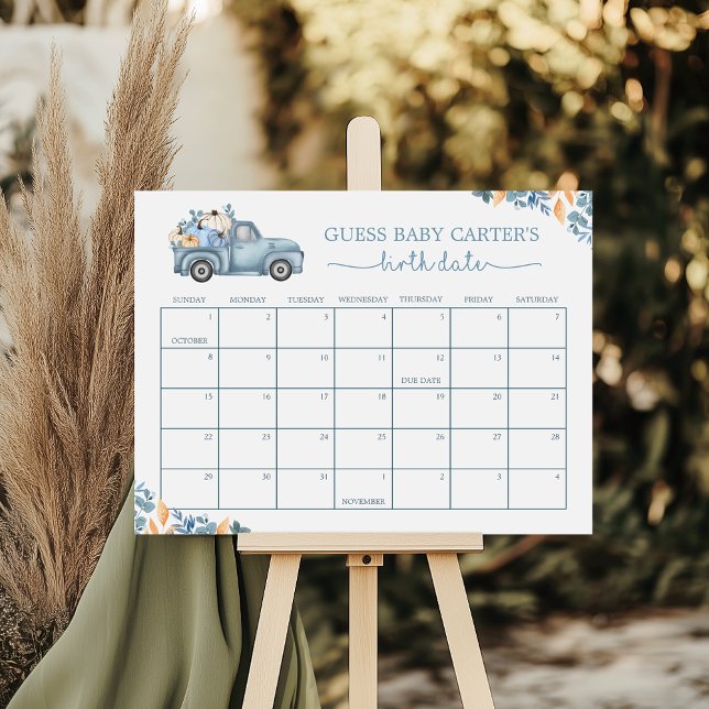 Lilla Pumpkin Baby - förfallodatumkalender - spelt Poster (Skapare uppladdad)