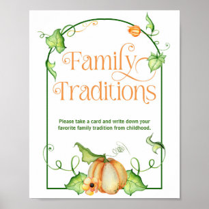 Lilla Pumpkin Baby Shower Family Traditions-spel Poster