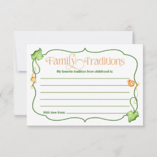 Lilla Pumpkin Baby Shower Family Traditions-spel Rådkort