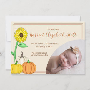 Lilla Pumpkin Birth-annonsen Meddelande