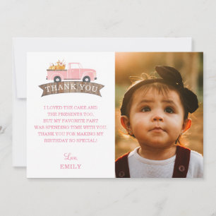 Lilla pumpkin Birthday Foto - tack. Inbjudningar