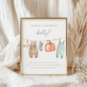 Lilla Pumpkin Boy Clothes hur stor är mamma buk? Poster