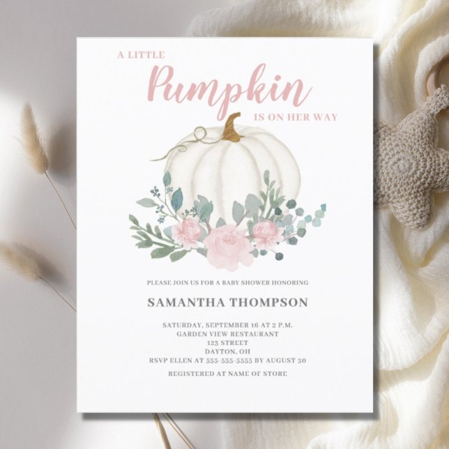 Lilla Pumpkin Budget Girl Baby Shower-inbjudan (Skapare uppladdad)