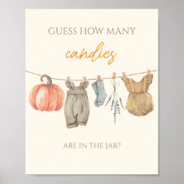 Lilla Pumpkin Clothes gissar hur många kaniner Poster