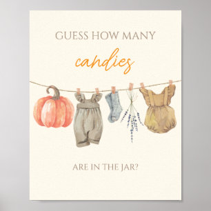 Lilla Pumpkin Clothes gissar hur många kaniner Poster