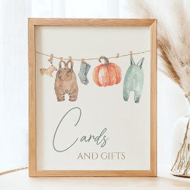 Lilla Pumpkin Fall Clothes Boy Cards and Gifts Poster