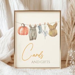 Lilla Pumpkin Fall Clothes Girl Cards and Gifts Poster