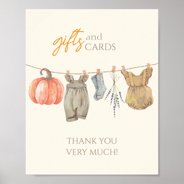 Lilla Pumpkin Fall Clothes Girl Gifts and Cards Poster (Framsidan)
