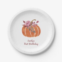 Lilla Pumpkin Fall Harves Papper Plate