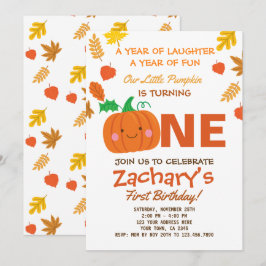 Lilla Pumpkin Första födelsedagsinbjudan Inbjudningar