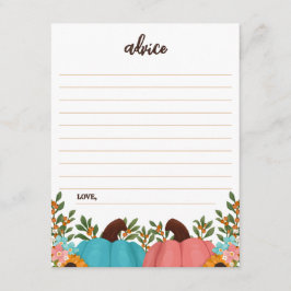 Lilla Pumpkin Gender Reveal Advice Tilläggskort