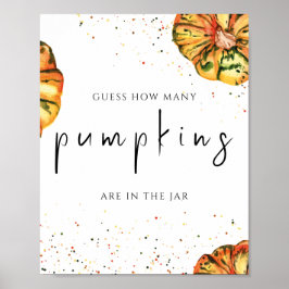 Lilla pumpkin gissa hur många pumpor som poster
