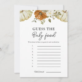 Lilla Pumpkin gissar att matkortet i Baby Inbjudningar