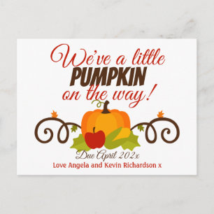 Lilla Pumpkin Gravid-meddelande Vykort