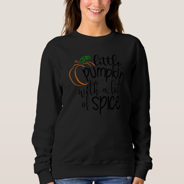 Lilla Pumpkin med många spice Kids Thanksgiin T Shirt (Framsida)