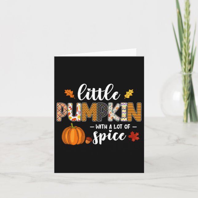 Lilla Pumpkin med mycket spice Hej-fall automatisk Kort (Framsida)