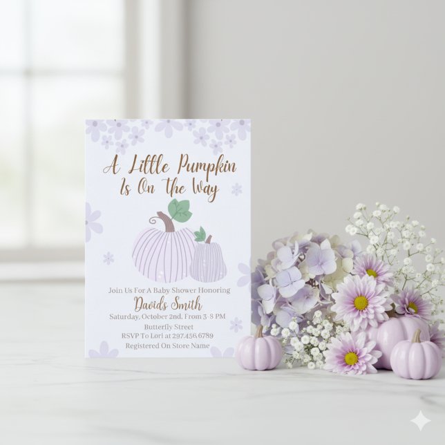 Lilla Pumpkin på babysknappen Inbjudningar (Skapare uppladdad)