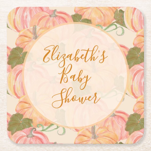 Lilla Pumpkin på det anpassade namnet på babyvisni Underlägg Papper Kvadrat (Framsidan)