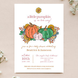 Lilla Pumpkin på sättet Flickans babyskor Inbjudningar
