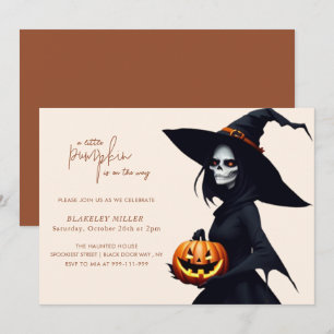 Lilla Pumpkin på sättet på vilket babyutchecknings Inbjudningar