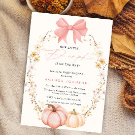 Lilla Pumpkin på väg på hösten oktober-babydusch Inbjudningar