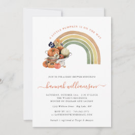 Lilla Pumpkin på vägen | Höstregnbåge Inbjudningar