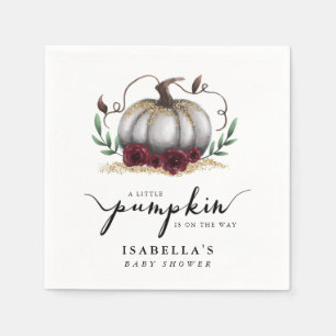 Lilla Pumpkin på vägen mot en vit babyskal Pappersservett