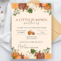 Lilla Pumpkin på Way Baby Shower Inbjudan