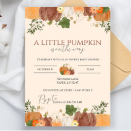 Lilla Pumpkin på Way Baby Shower Inbjudan