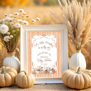 Lilla Pumpkin på Way Baby Shower Välkommen Poster