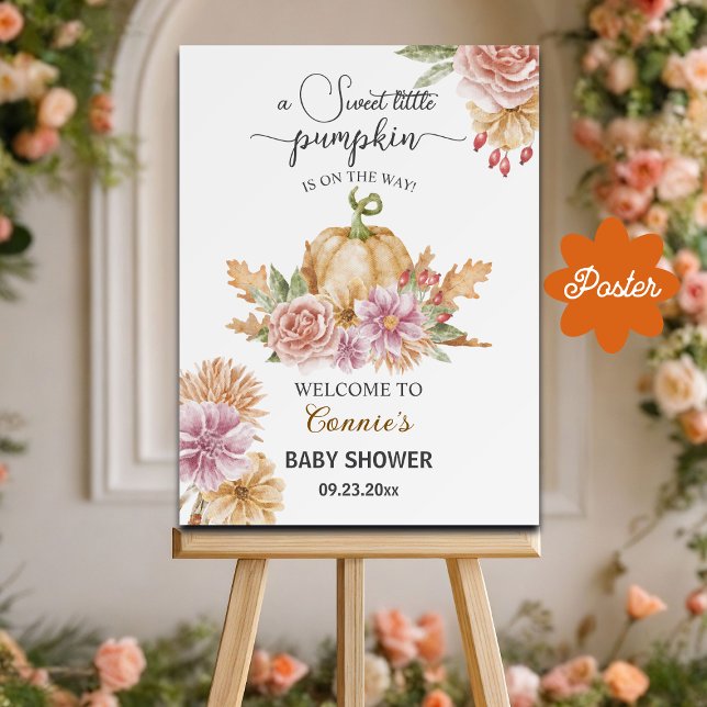 Lilla Pumpkin på Way Baby Shower Välkommen Poster (Skapare uppladdad)