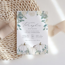 Lilla Pumpkin på Way Blommigt Girl Baby Shower Inbjudningar