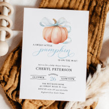 Lilla Pumpkin på Way Blue Bow Boy Shower