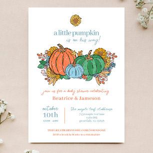 Lilla Pumpkin på Way Boy Baby Shower Inbjudningar