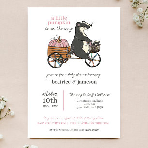 Lilla Pumpkin på Way Par Girl Baby Shower Inbjudningar