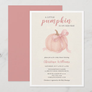 Lilla Pumpkin på Way Rosa Baby Shower Inbjudningar