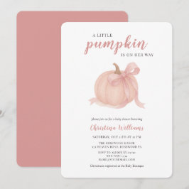 Lilla Pumpkin på Way Rosa Baby Shower Inbjudningar
