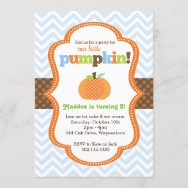 Lilla Pumpkin (pojkes) Födelsedagsfest inbjudan