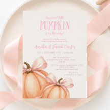 Lilla Pumpkin, rosa båge, Coquette babydusch