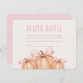 Lilla Pumpkin, rosa båge, Coquette-diaper raffle Inbjudningar