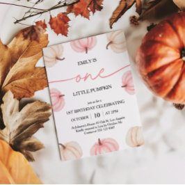 Lilla Pumpkin Turning en födelsedag Inbjudningar
