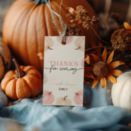 Lilla Pumpkin Turning en födelsedag Presentetikett