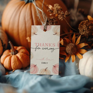 Lilla Pumpkin Turning en födelsedag Presentetikett